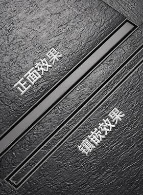 窄厂家直YT-04销不锈钢隐生形地长漏卫间枪灰色长条极线型大排量