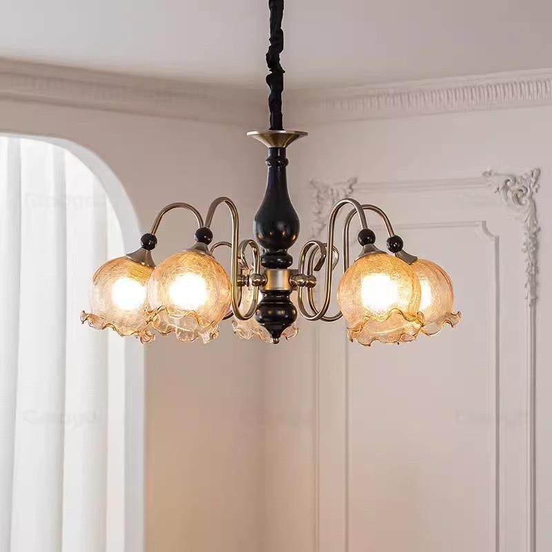 中古白蜡木厅吊482美灯客式复古铃兰花朵灯法式主餐厅浪漫灯卧室,家装灯饰光源,智能吊灯,淘宝优惠券,粉丝福利购,淘宝优惠卷