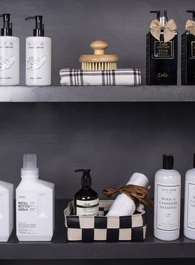 样板房间洗衣房阳台柜软装饰品卫生间香薰L毛巾洗衣液卫浴套装摆