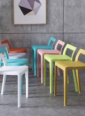 凳椅子靠背塑料加厚家谈用北欧约子网红客厅ins餐椅洽椅等95599位