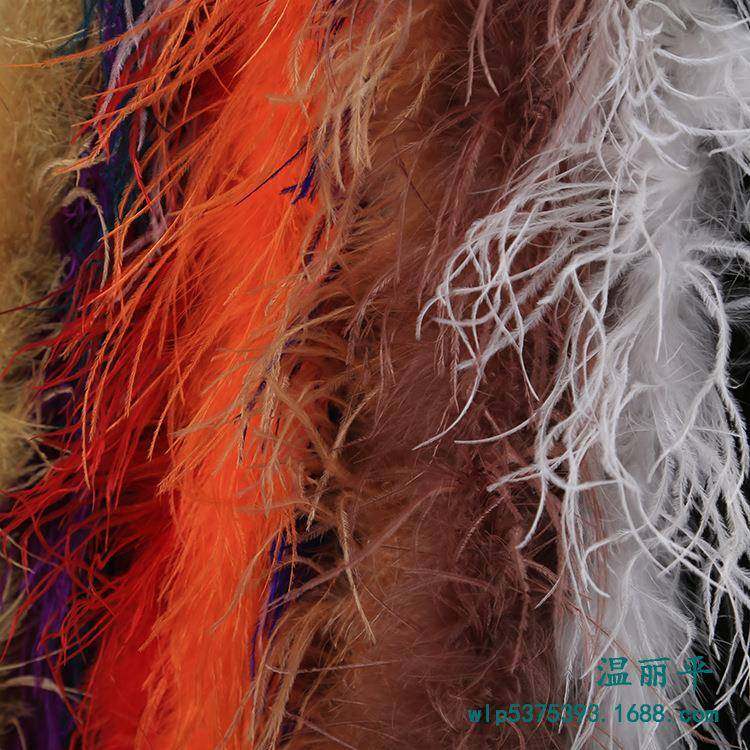 BMC现货供鸟应1层鸵毛条婚纱礼服舞装饰鸵台鸟毛条满10条包邮