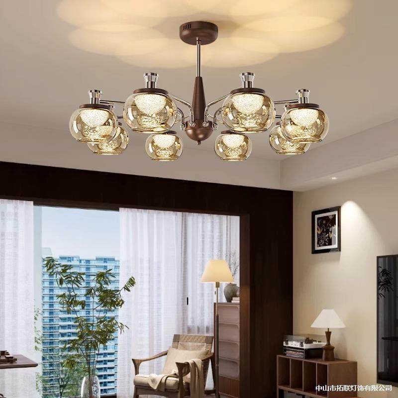 柿子客新厅吊灯主n灯2025新款中式高级感vi358t复age法式中古古灯,家装灯饰光源,智能吊灯,淘宝优惠券,粉丝福利购,淘宝优惠卷