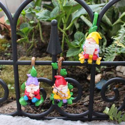 家新品套三矮人奏乐挂厂盆HG24102G挂件花园庭院阳台壁挂件装饰花