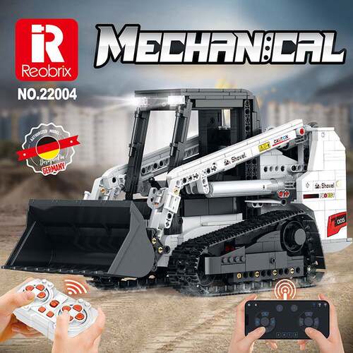 Reobrix22004科技山猫装载机遥控工程车益智模型拼装积木玩具