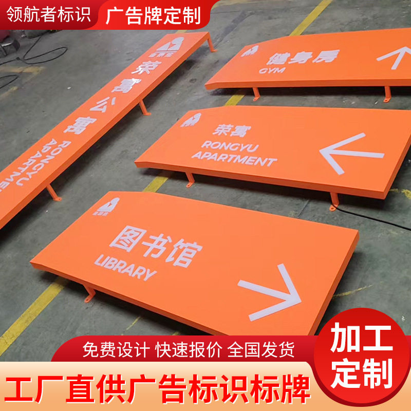 悬挂导向牌LED灯箱图书馆公寓指引标识牌车站出口通道导视指示牌