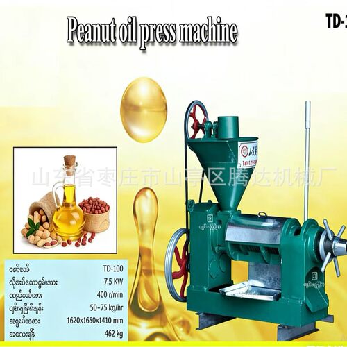 Peanutoilpressmachine螺旋榨油机TD-100三级压榨花生榨油机
