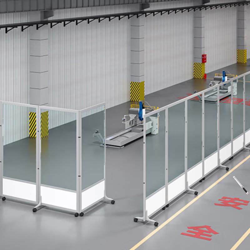 上海办公室隔断透明亚克力移动屏风可折叠隔板工厂车间有机玻璃隔