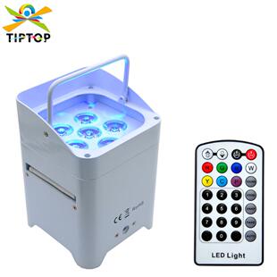 舞台灯光6颗18瓦高亮度LED灯珠白色外壳带提手电池帕灯