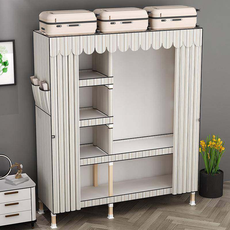 简易衣柜家用加厚布衣柜出租房用结实耐用钢管加粗加固收纳挂衣橱