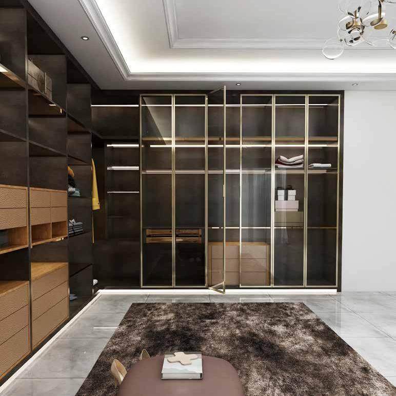 25款玻璃门板玻璃门板轻奢玻璃门衣帽间铝衣柜卧室现代飞机合页