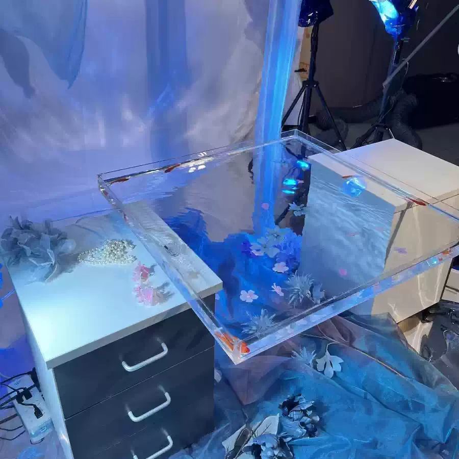 亚克力高清拍照深水缸摄影专用拍摄仿水下拍视频录制浅水槽透明盒