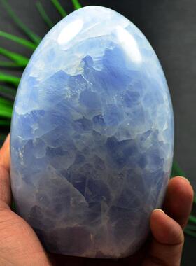 天然天青石原石蓝晶石手握石摆件陪伴天使石Angeli