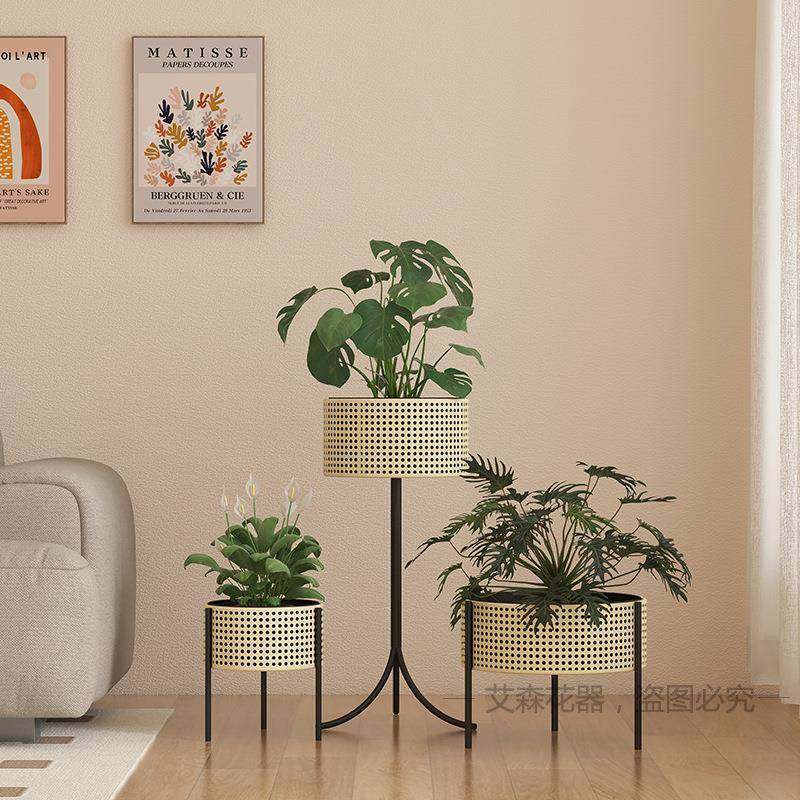 北欧仿编藤铁艺花架室内客厅现代简约置物架阳台轻奢落地式花盆架,农用物资,其他肥料,淘宝优惠券,粉丝福利购,淘宝优惠卷