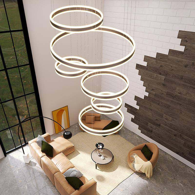 别墅复式楼大吊灯中空跃层挑空客厅灯环形loft轻奢咖色多层楼梯灯,工业油品/胶粘/化学/实验室用品,其他实验室设备,淘宝优惠券,粉丝福利购,淘宝优惠卷