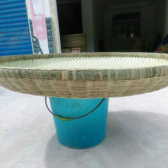 竹编圆形簸箕大号加固加深晾晒