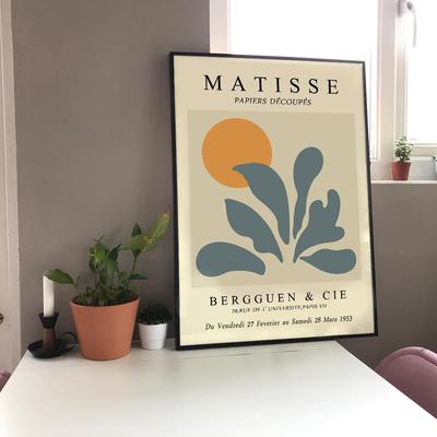 现代厅200812(简约植物色彩抽象马蒂斯复古花客餐厅卧室挂床头装