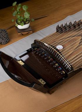 玉灵专业演奏级古筝黑柿木整挖W003古163古筝厂家筝直销造乐匠器