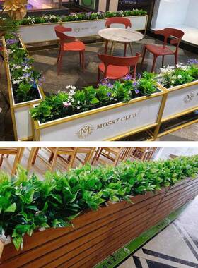 仿綠植假餐花绿植装饰YKJ1688-花箱真花售楼部厅隔套装娟花长断栅