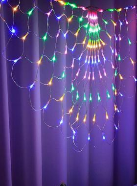 户外NNZ彩LE雀D小夜灯闪光灯七孔灯庭闪院过年装饰灯灯变色圣诞婚