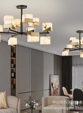 代简约现新中式全铜云复石吊灯墅式55768楼客厅餐厅灯卧室酒店led