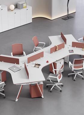 办公MYF桌员工位职员办桌椅组合创意6人公位办公桌椅室异员形8人