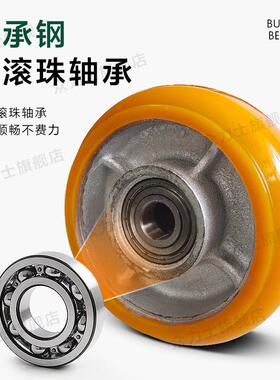 SUP向推荣脚轮5/6/8O寸聚氨酯铁PUJ17-282轮重型芯刹车轮车抗冲击