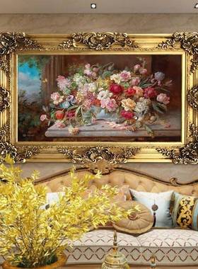 格印世界名厅画牡JD100857丹油画欧式复古花卉挂画客象装林饰画别