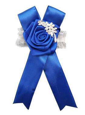 亚马逊热销蓝色婚礼新娘手捧花缎带手腕花胸花婚庆用品 T4965-A