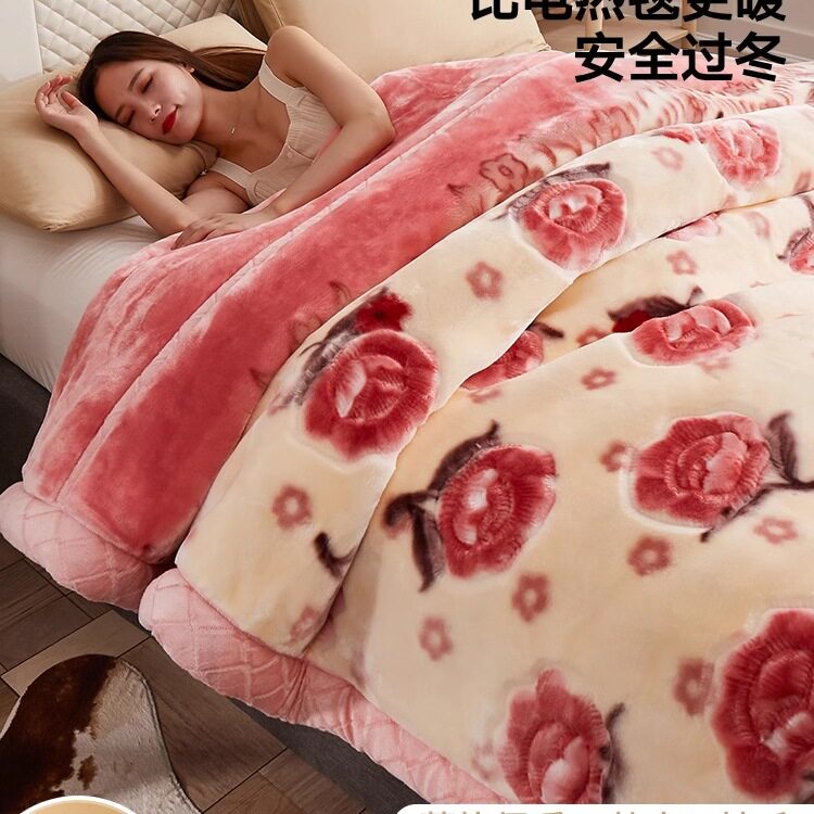 冬季加绒超厚拉舍尔法兰绒毛毯