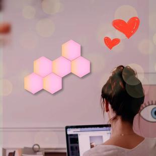 电竞房间装 饰氛围灯拼接奇光板量子灯RGB蜂窝拾音灯客厅墙面壁灯