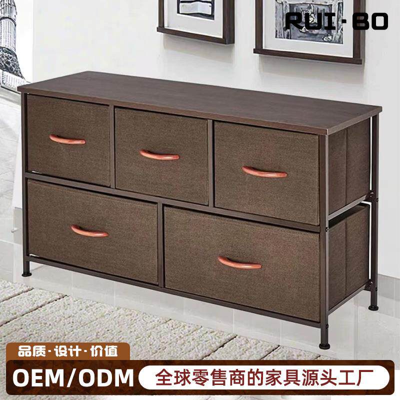 无纺布抽屉柜家用孩子玩具储物柜卧室办公室洗衣房通道抽屉收纳柜