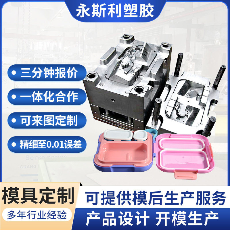 东莞厂家塑胶模具午餐盒塑料模具儿童便当盒塑料现模注塑件加工