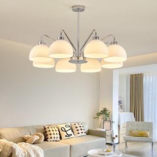 北欧风格客厅吊灯中古柿子吊灯餐厅卧室灯简约复古氛围玻璃灯具