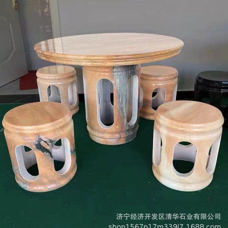 整石石桌石凳庭院花园石桌椅凳子室外别墅摆件装饰摆件