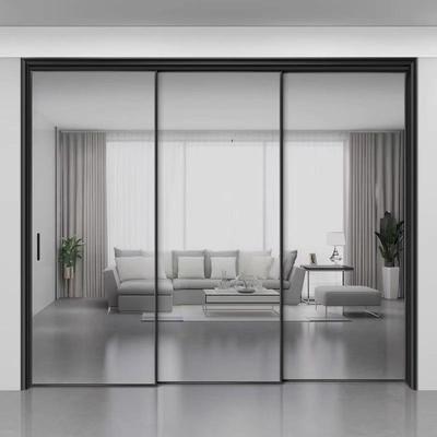 新款极窄玻璃推拉门厨房客厅移门门卫生间三联动吊轨地轨包邮直销