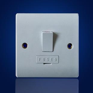 直销86型1位保险开关面板双极双控13A保险丝按钮开关家用墙壁