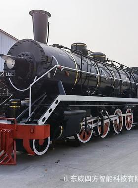 大型铁艺复古蒸汽火车厢7米10米火车餐厅园林景区商场摆件