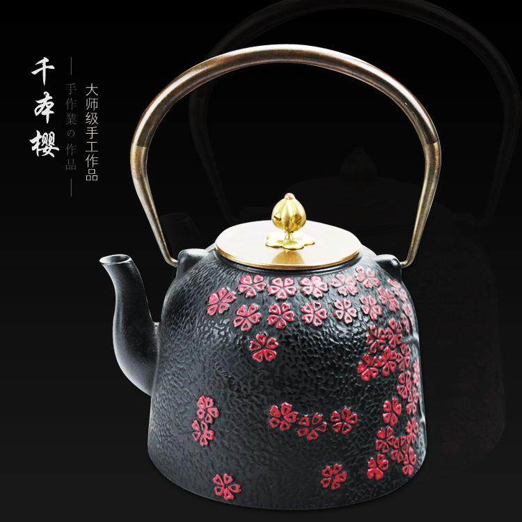 铸铁壶千本樱生铁煮茶壶生铁茶壶纯手工老铁壶泡茶壶茶具,节庆用品/礼品,新娘配件,淘宝优惠券,粉丝福利购,淘宝优惠卷