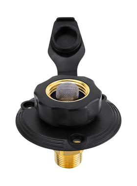 房车通防用黑色黄向铜款进水口套件单水注水cp-5283-口带尘塞加水