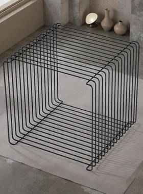 工厂供中古迷你置物架小碳直钢报刊35498架简约茶几线条素桌子沙