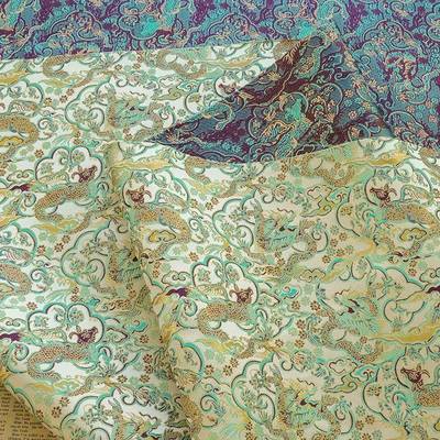 新中缎式龙纹仿宋HJ-G11-4锦唐装马甲提花布古袄织锦汉服短旗袍风