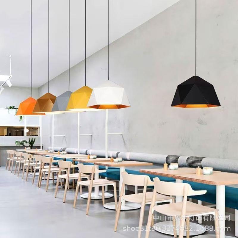 现代约铁艺餐火吊29080灯工餐业风奶茶店锅店简饭馆服装店厅吊灯