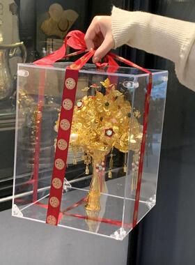 色金手捧花高级材料中式婚禾礼新娘新旗婚秀袍闺Cfa6Ez6M蜜结婚包