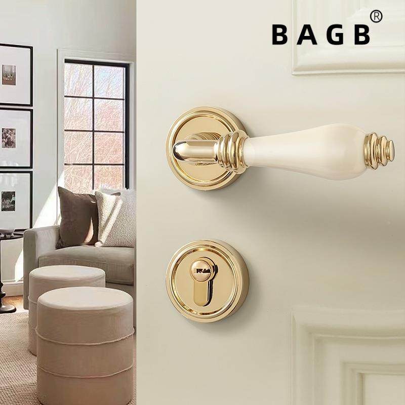BAGB法式中古风合金陶瓷门把手静音锌XTC家用房磁吸卧陶瓷锁具室,基础建材,机械门锁,淘宝优惠券,粉丝福利购,淘宝优惠卷