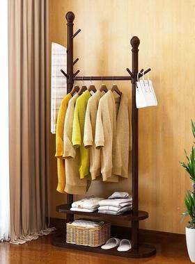 实木衣帽架挂衣架厅落地简卧室简易衣约服架子家用RCL现代客酒店