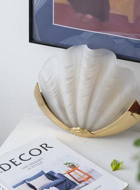 贝可artd室221co黄铜贝壳壁e灯中奢古北欧法式轻过道卧玄关壁灯