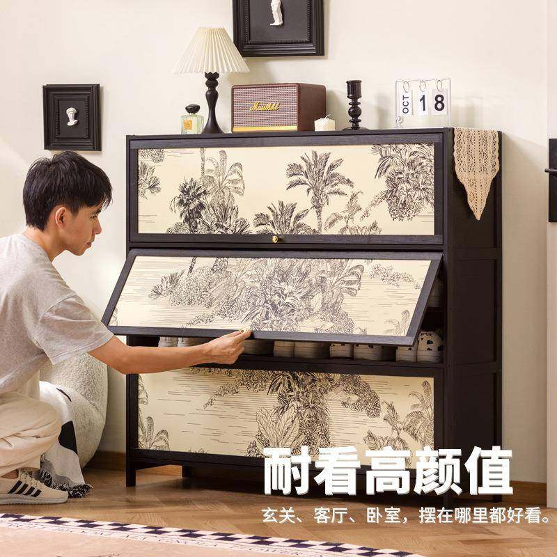 鞋架子多家用门口入户带门鞋柜纳层体靠收墙室内好看NBF一楼道出