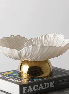 轻奢果创板意花瓣果盘组合摆件样房酒店收纳盘零食糖干盘TXY装饰