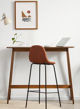 约y069吧台桌实木高脚桌家子用吧台圆桌靠创意简吧台组合墙长条酒