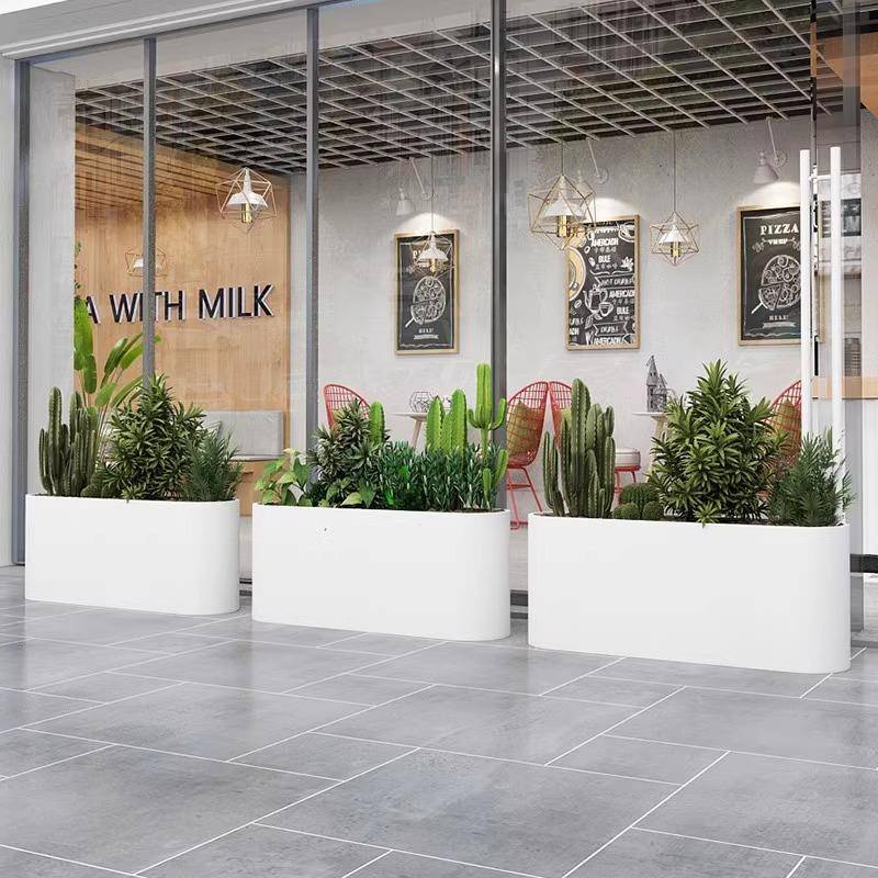 定艺制户外铁花箱组合花坛断长方形jixinHX-花槽隔阳庭院台种植箱